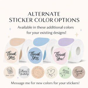 2x2 Circle Sticker -  Additional Sticker Color Options